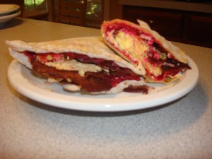 Bacon and Egg Pizza Crust Sandwich - GFCFSF2