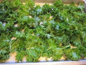 Baked Kale Chips - GFCFSF-prep
