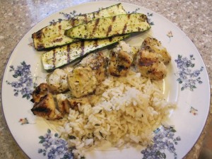 Greek Chicken with Thyme Rice and Zucchini