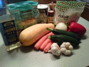 Summer Squash Pasta Primavera- GFCFSF-ingred