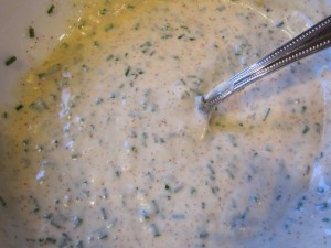 Sweet and Sour Potato Salad - GFCFSF-sauce