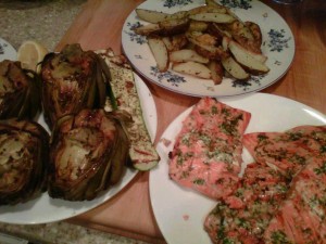 grilled-salmon-and-artichokes-GFCFSF