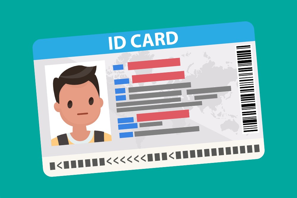 Id card. identity card, national id card, id card with electronic chip. illustration in flat design Raster version.
